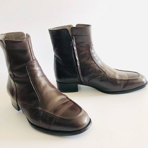 Botany 500 Leather Zip Up Ankle Boots Size 9.5 Wide